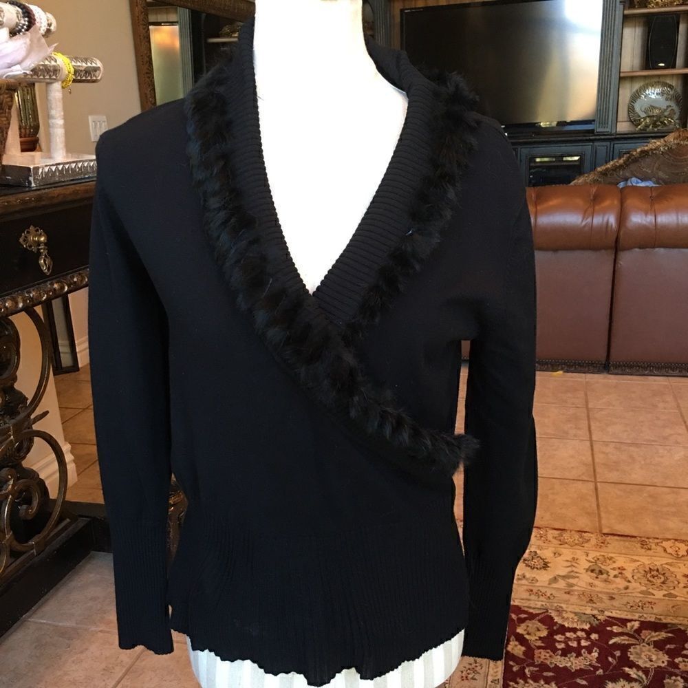J. MARCO Fur Lined V Neck Sweater!